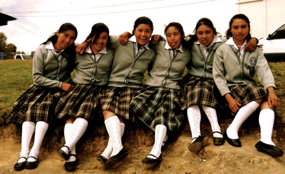 Group of school girls